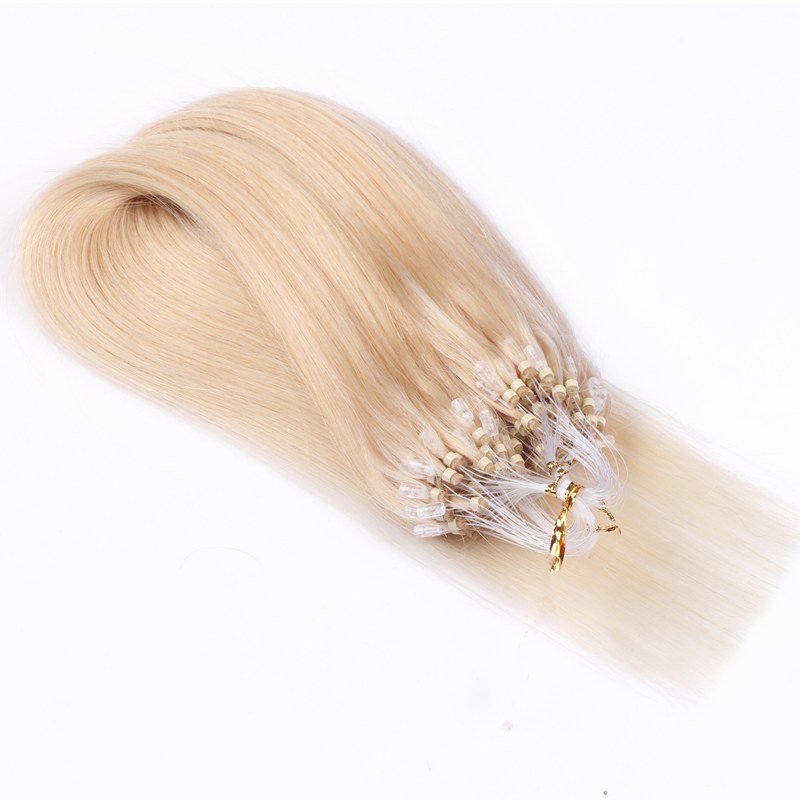 12A Grade Micro Ring Loop Virgin Remy Hair Fish Line Straight Hair Extension For Women